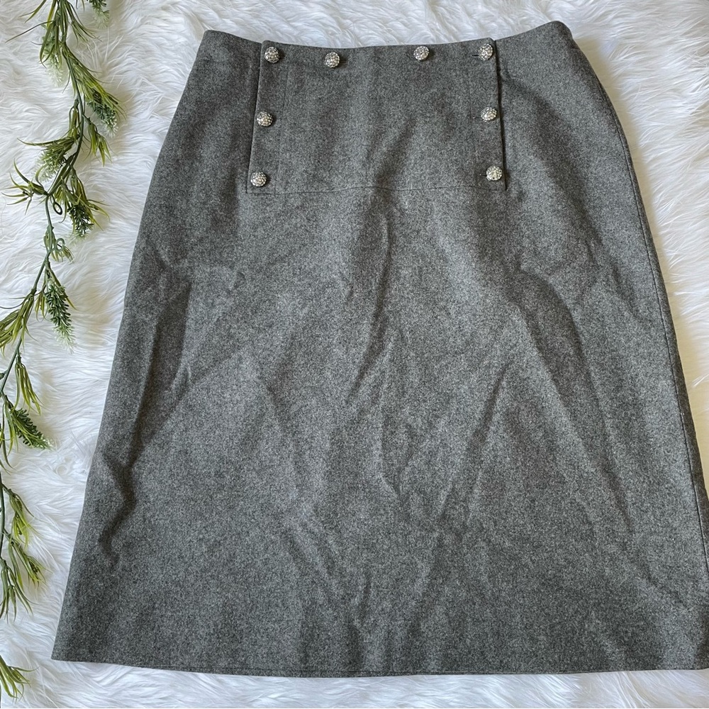 Celine skirt paris wool cashmere captain jewel button NWOT